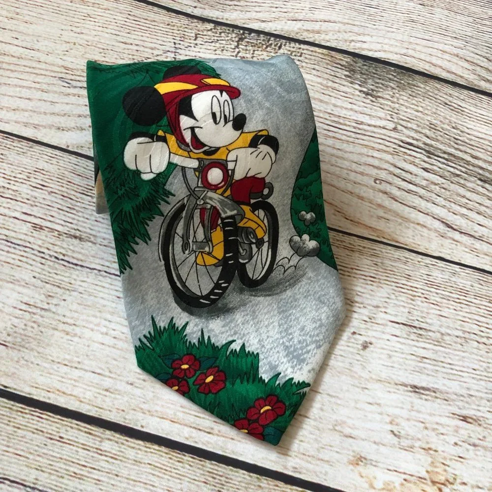 Disney Vintage Novelty NeckTie Mickey Mouse‎ Bike